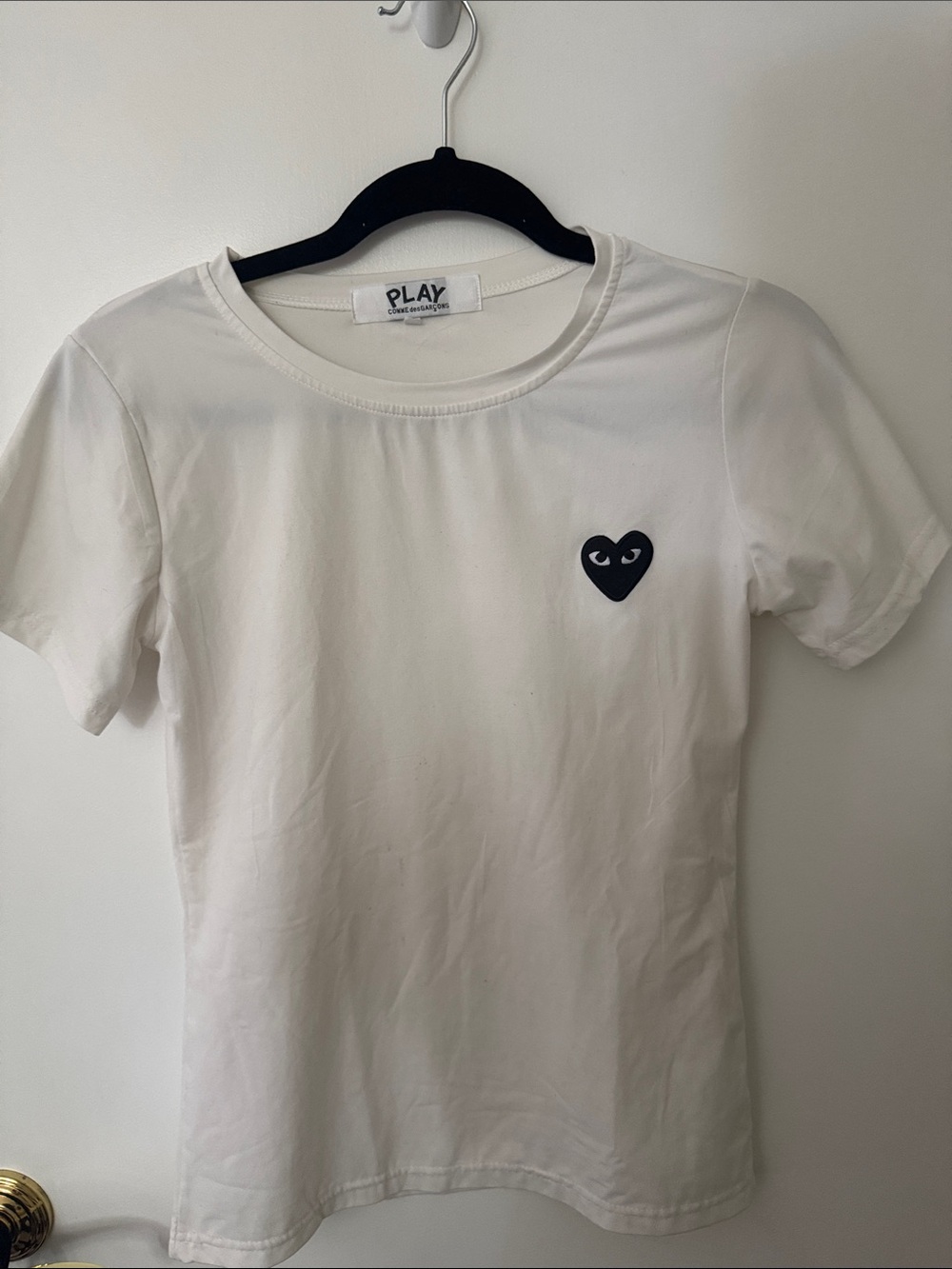 Comme des Garcons PLAY White Tee with Black Heart Logo